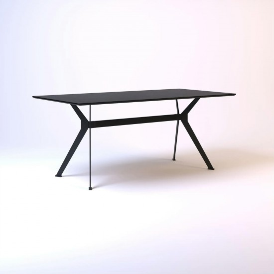 Стіл Stealth (Стелс) 180 х 90 чорні ноги / чорний дуб 2
