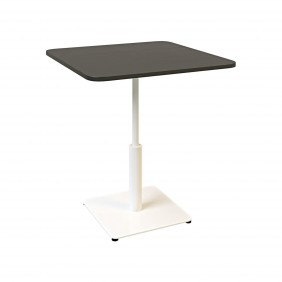 Стол Ibiza Soft light 70x70 белый металл / чёрный ДСП (текстура)