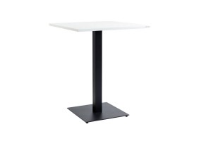 Стол Tetra light 70 х 70 черный металл / белый ДСП (текстура)