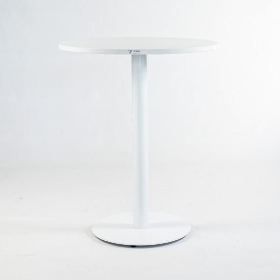 Стол Soul light d-60 белый металл / белый ДСП (текстура) 2