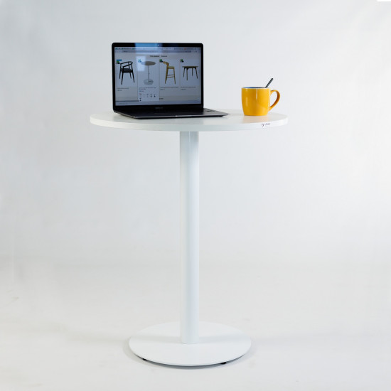 Стол Soul light d-60 белый металл / белый ДСП (текстура) 8