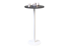 Стол Soul light bar d-60 белый металл / черное ДСП (текстура)