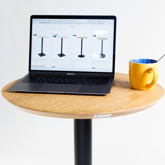 Стол Soul light d-60 белый металл / белый ДСП (текстура) 12