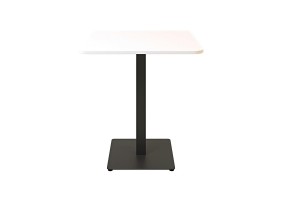 Стол Tetra light soft 70 х 70 чёрный металл / белый ДСП (текстура)