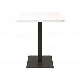 Стол Tetra light soft 70 х 70 чёрный металл / белый ДСП (текстура)