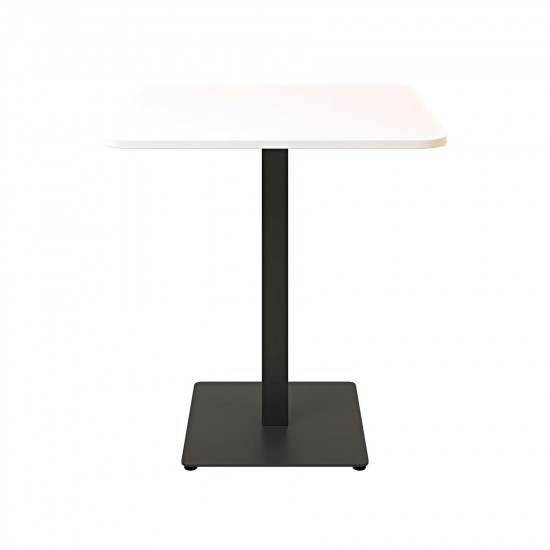 Стіл Tetra light soft 70 х 70 чорний метал / білий ДСП (текстура) 1