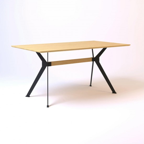 Стол Stealth (Стелс) 160 х 90 чёрные ноги / натуральный дуб 2