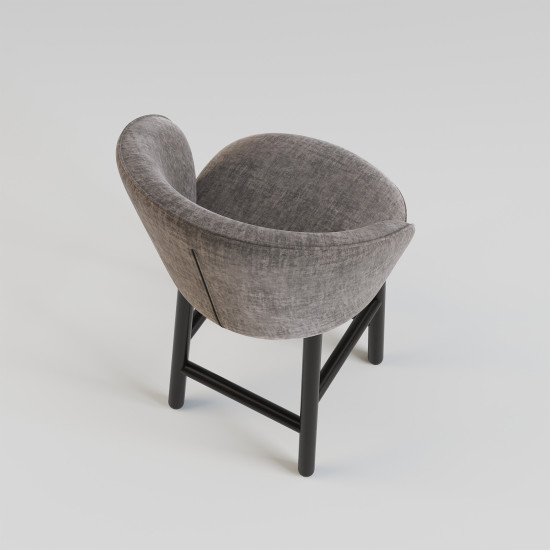 Стілець напівбарний Stitch чорний / Vouge 16 5