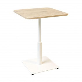Стол Ibiza Soft light 60x60 белый металл / дуб ДСП (текстура)