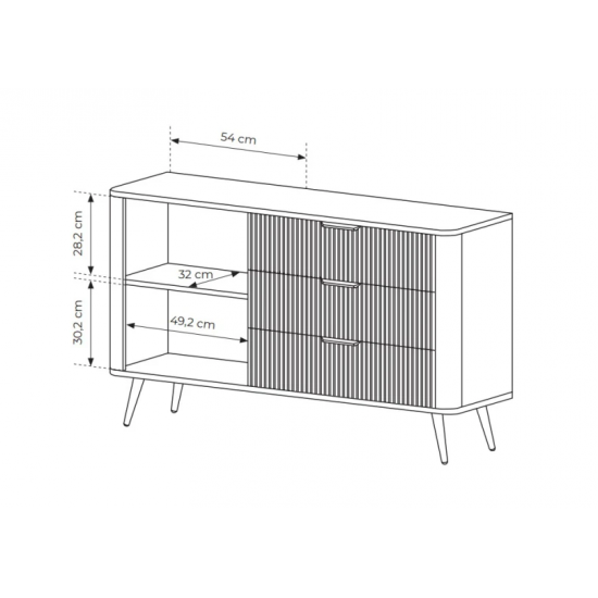 Комод Ланте/Lante 1-дверный с 3 ящиками 1D3S/138 Бежевый Ш138xВ81 см. 6