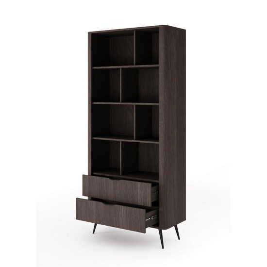 Стелаж Веріс / Veris 2S/88 з 2 шухлядами Дуб дунін/чорний 6