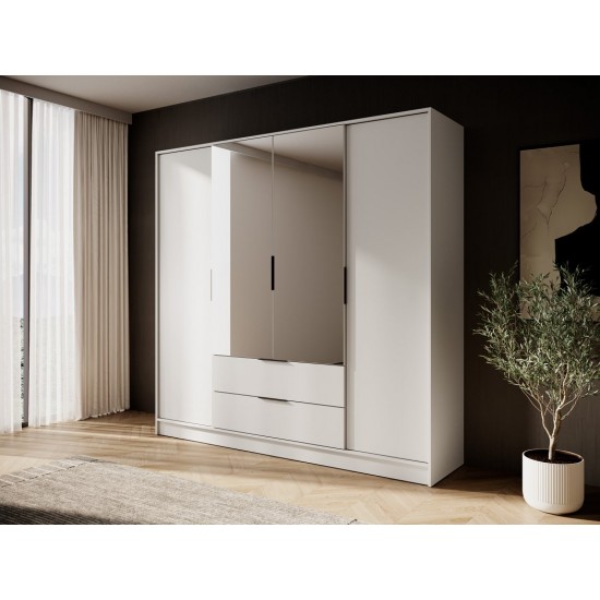 Шкаф для одежды Келли / Kelly 4DL 4-дверный с зеркалом Кашемир 206х51х200 см. 5