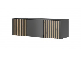 Тумба-надставка Неллі / Nelly 3D 3-дверна Графіт/дуб артизан 155х51х50 см.