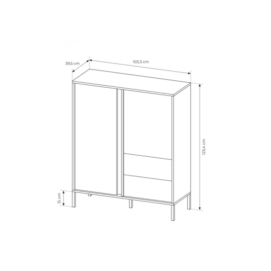Комод высокий Даст/Dast 2-дверный с 2 ящиками 2D2S/104 Бежевый Ш104xВ124 см. 11