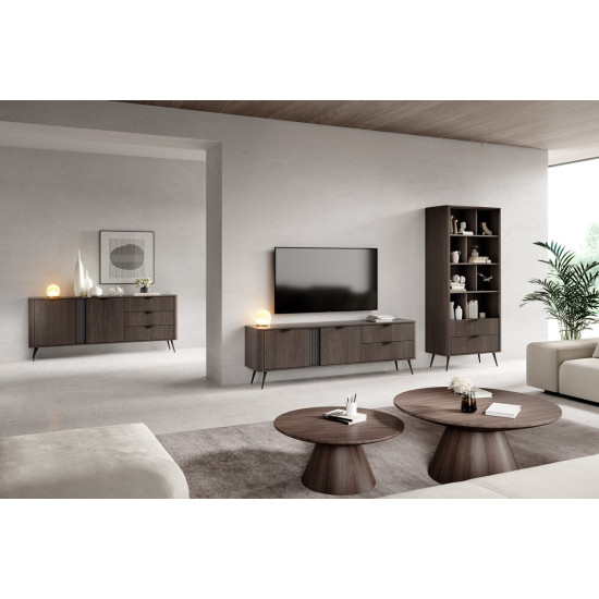 Тумба під ТВ Веріс / Veris 2D2S/195 2-дверна з 2 шухлядами Дуб дунін/чорний 11