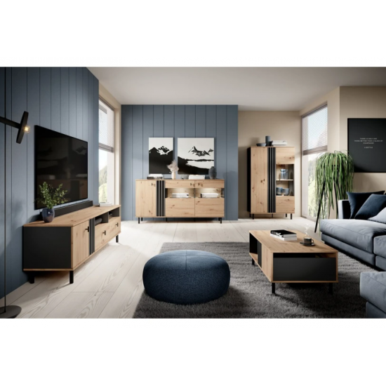 Стіл журнальний Мадіс / Madis 100 Дуб артизан/антрацит 100x60x43 см. 6