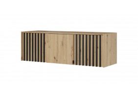 Тумба-надставка Неллі / Nelly 3D 3-дверна Дуб артизан/чорний 155х51х50 см.