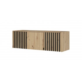 Тумба-надставка Неллі / Nelly 3D 3-дверна Дуб артизан/чорний 155х51х50 см.