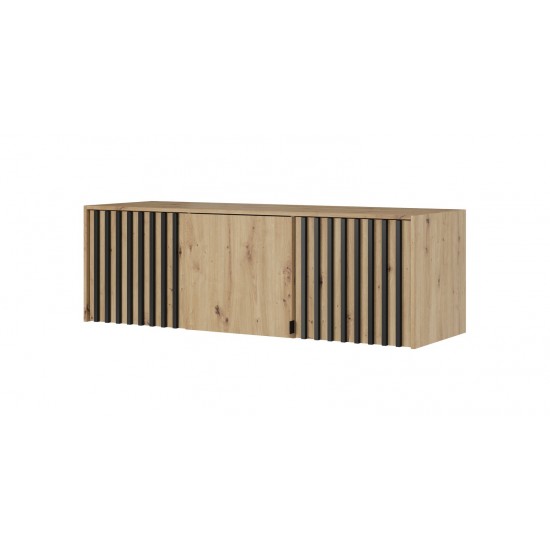 Тумба-надставка Неллі / Nelly 3D 3-дверна Дуб артизан/чорний 155х51х50 см. 1
