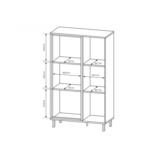 Витрина низкая Нест/Nest 2-дверная 2D1W/90 Дуб артизан/антрацит Ш90xВ151 см. 3