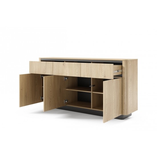 Комод Торро / Torro 3D3S/163 3-дверный с 3 ящиками Дуб кремона/черный 7