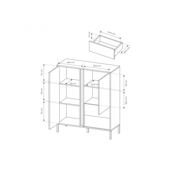 Комод высокий Даст/Dast 2-дверный с 2 ящиками 2D2S/104 Бежевый Ш104xВ124 см. 10