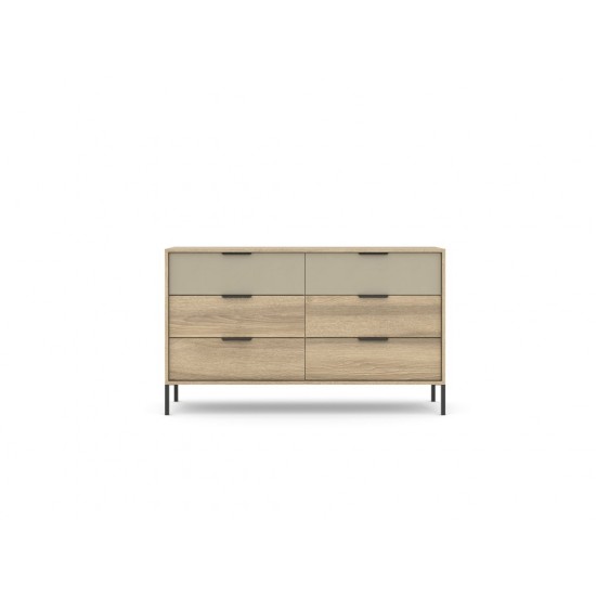 Комод Летто / Letto 6S/153 с 6 ящиками Дуб терра темный/серый камень 2