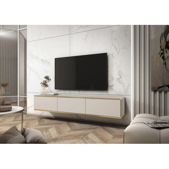 Тумба під телевізор навісна Оро / Oro 3-дверна RTV175 Бежевий Ш175xВ30 см. 1