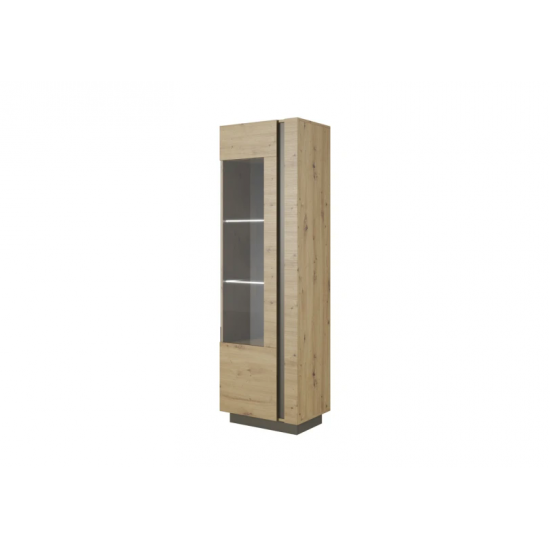 Витрина высокая Арко/Arco 1-дверная 1D1W/60 Дуб артизан/графит Ш60xВ194 см. 3