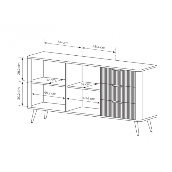 Комод Ланте/Lante 2-дверный с 3 ящиками 2D3S/163 Бежевый Ш163xВ81 см. 12