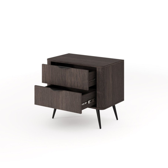 Тумба приліжкова Веріс / Veris 2S/63 з 2 шухлядами Дуб дунін/чорний 6