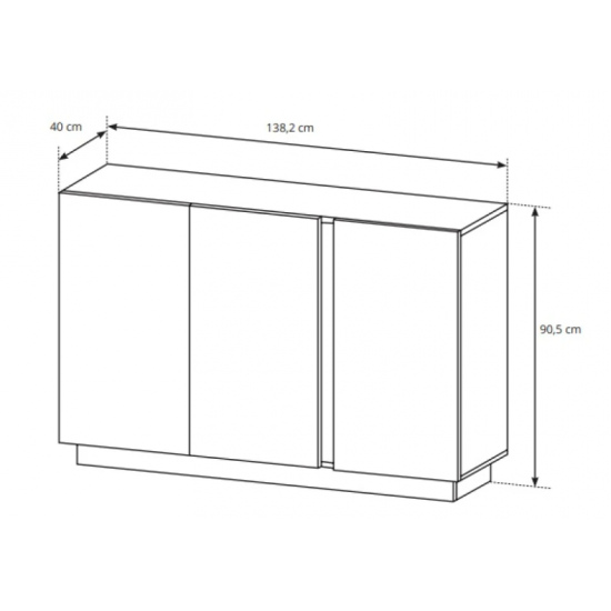 Комод Арко/Arco 3-дверный 3D/138 Белый глянец/дуб грандсон Ш138xВ91 см. 5