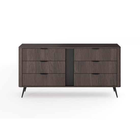 Комод Веріс / Veris 6S/163 з 6 шухлядами Дуб дунін/чорний 4