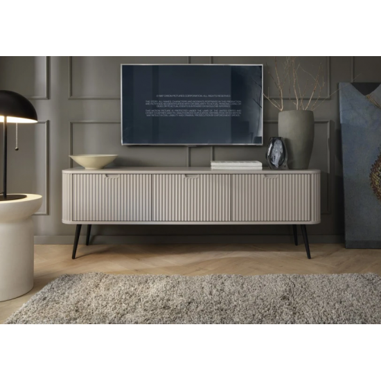 Тумба под телевизор Зова/Zova 3-дверная с черными ножками RTV168 Кашемир Ш168xВ56 см. 7