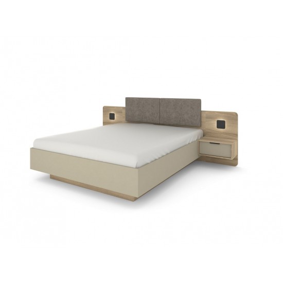 Ліжко (каркас) Летто / Letto 160 двоспальне з тумбами приліжковими та підсвіткою Дуб терра темний/сірий кам'яний 4
