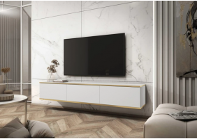 Тумба под телевизор навесная Оро/Oro 3-дверная RTV175 Белый Ш175xВ30 см.