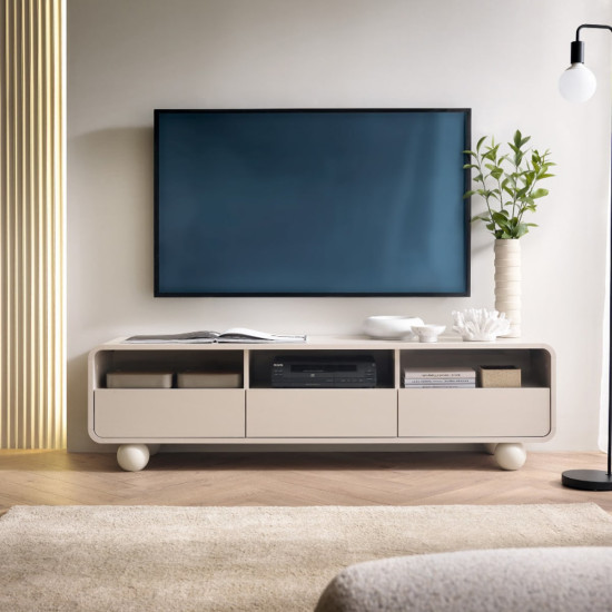 Тумба під ТВ Perfect Home Albion RTV160 160x39x44 см кашемір 3 шухляди 2