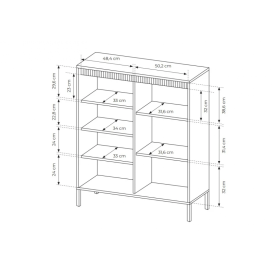 Комод высокий Сенсо/Senso 3-дверный 3D Черный Ш103xВ123 см. 3