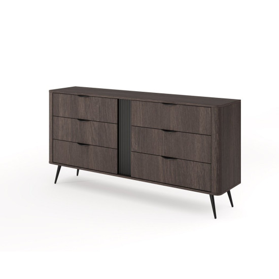 Комод Веріс / Veris 6S/163 з 6 шухлядами Дуб дунін/чорний 5