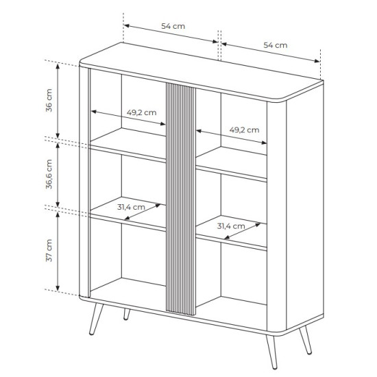 Комод високий Веріс / Veris 2D/113 2-дверний Дуб дунін/чорний 4