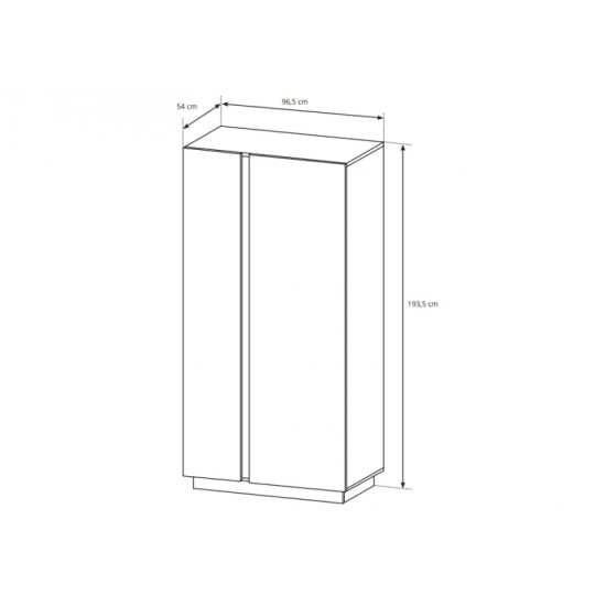 Шкаф для одежды Арко / Arco 2-дверный 2D/96 Белый глянец/дуб грандсон Ш97xВ194 см. 5
