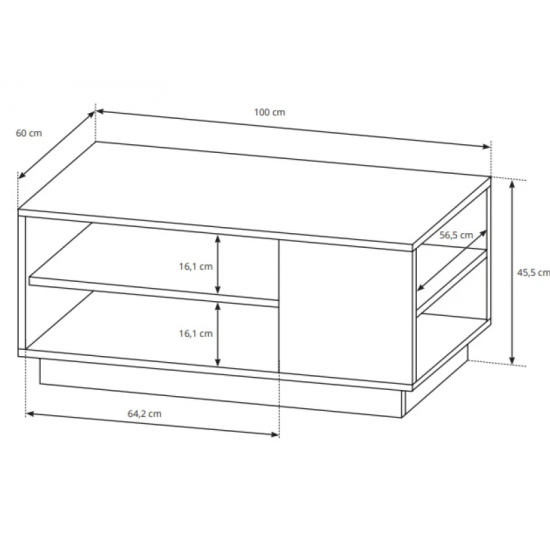 Стол журнальный Арко/Arco 100 Белый глянец/дуб грандсон 100x60x46 см. 3