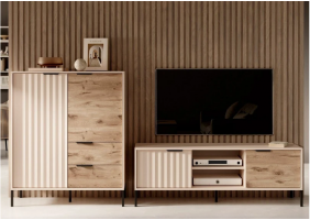 Стенка Рейв / Rave D Бежевый/викинг Ш256xВ123 см.