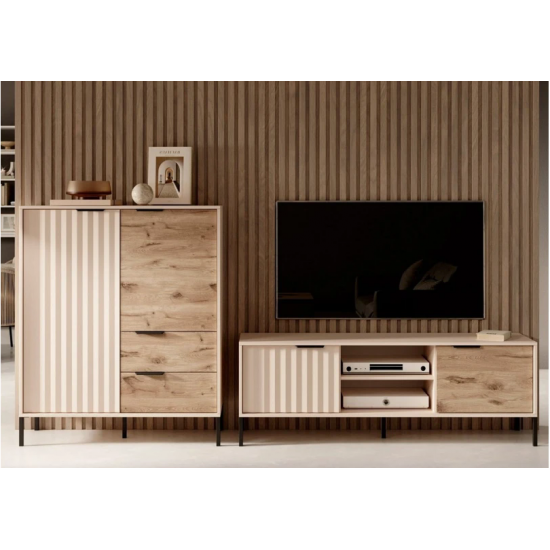 Стенка Рейв / Rave D Бежевый/викинг Ш256xВ123 см. 1