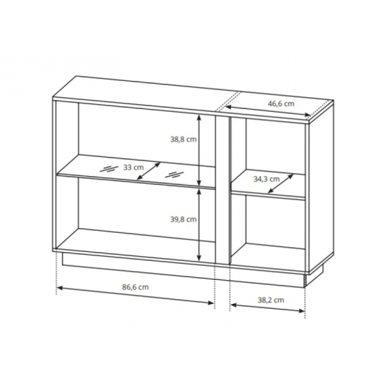 Комод с витриной Арко/Arco 3-дверный 3D2W/138 Дуб артизан/графит Ш138xВ91 см. 4