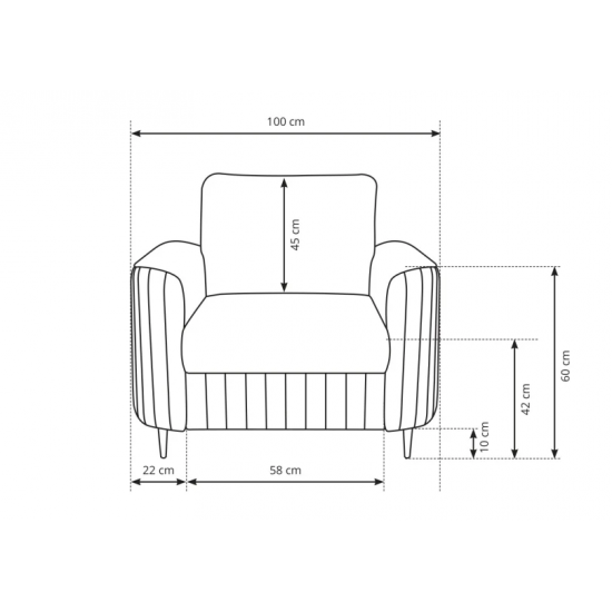 Крісло м&#039;яке LAREN Davis Monolith 48 Готове до відправки Ш100xВ85 см. 5