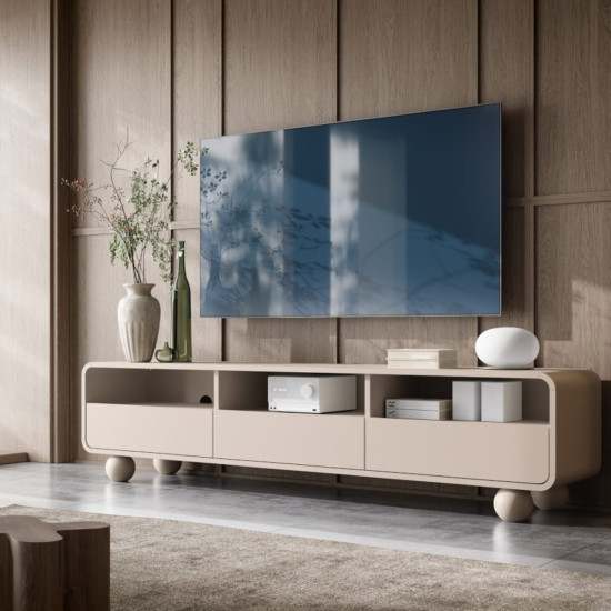Тумба під ТВ Perfect Home Albion RTV180 180x39x44 см кашемір 3 шухляди 2