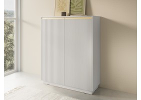 Комод высокий Роял/Royal KW104 2-дверный Белый Ш103хВ127хГ39 см.