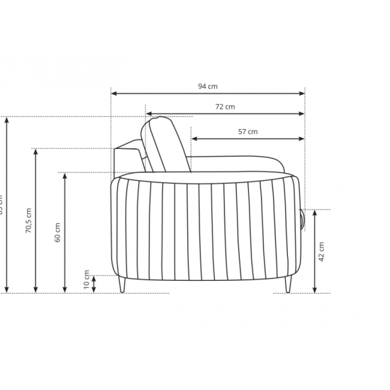 Крісло м&#039;яке LAREN Davis Monolith 48 Готове до відправки Ш100xВ85 см. 4