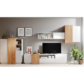 Стенка 3Д/3D C Белый/дуб крафт золотой Ш330xВ227 см.